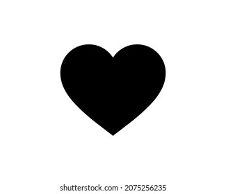 Heart Icon Vector. Perfect Love symbol. Valentine's Day sign, emblem isolated on white background with shadow, Flat style for graphic and web design, logo. EPS10 black pictogram