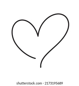 Herzsymbol Vektor. Perfektes Liebessymbol Monoline. Valentinstag-Zeichen, Emblem einzeln auf weißem Hintergrund mit Schatten, Flachstil für Grafik- und Webdesign, Logo.