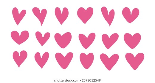 Heart icon vector set, different shapes. Great design for any purpose. Isolated vector illustration.