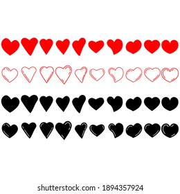 Heart icon vector set. love illustration sign collection. romance symbol.