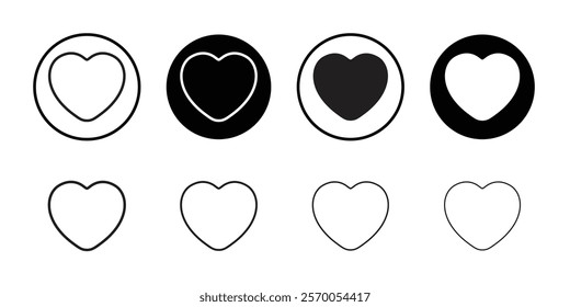 Heart icon Vector set outline
