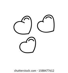 heart icon vector set for web, cards