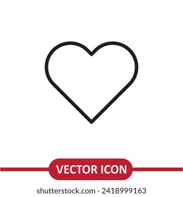Heart icon vector. simple flat liner heart illustration on white background..eps