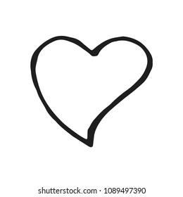heart icon vector sketch isolated.