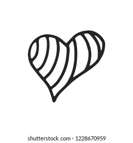 heart icon vector sketch. isolated object.