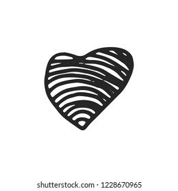 heart icon vector sketch. isolated object.
