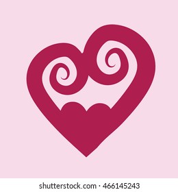 Heart icon vector with spiral style. Vector Illustration. Heart icon. Love symbol