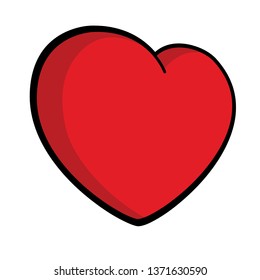 Heart icon vector symbol pictogram love cartoon red