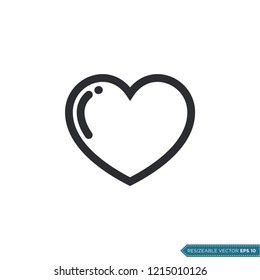 Heart Icon Vector Template Illustration Design