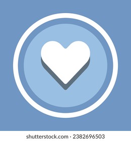 Vector de icono del corazón. Vector de icono del corazón en estilo plano de moda. Imagen de icono de amor, ilustración de icono de amor aislada en fondo azul
