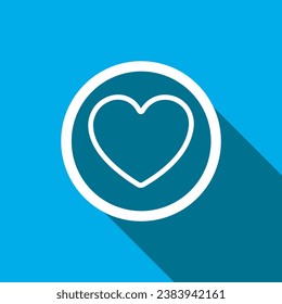 Heart icon vector. Heart icon vector in trendy flat style. Love icon image, Love icon illustration isolated on blue background