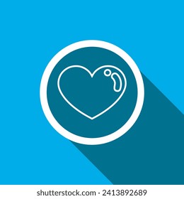 Heart icon vector. Heart icon vector in trendy flat style. Love icon image, Love icon illustration isolated on blue background