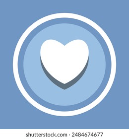 Heart icon vector. Heart icon vector in trendy flat style. Love icon image, Love icon illustration isolated on blue background