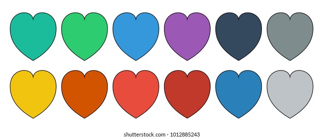 Hand Drawn Various Colorful Hearts Different Stock Vector (Royalty Free ...