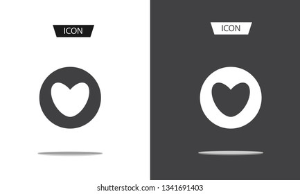 Heart Icon Vector, Valentine's Day sign isolated on white background.