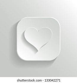 Heart icon - vector white app button with shadow