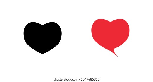 Heart icon vector white background 