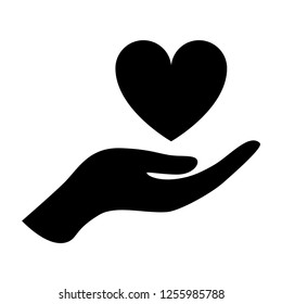 Heart Icon Vectorheart Hand Signgiving Love Stock Vector (Royalty Free ...