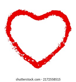Heart icon for web and app. Grunge style Flat vector illustration
