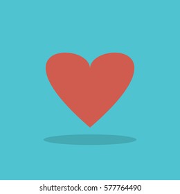 Heart icon for web design in flat