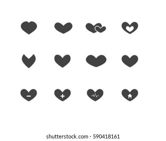 Heart icon web set 
