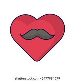 heart icon with white background vector stock illustration