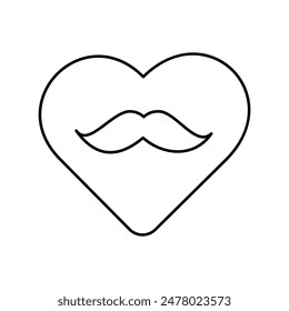 heart icon with white background vector stock illustration