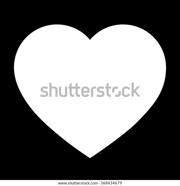 Heart Icon White Heart On Black Signs Symbols Objects Stock Image