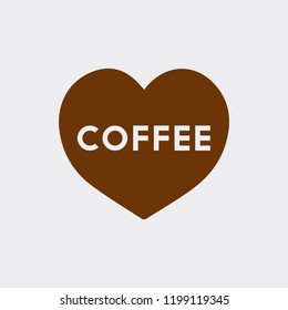 Icono de corazón con la palabra vector de café