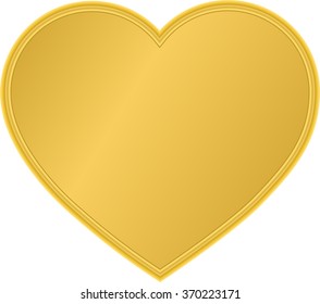 the heart icon, yellow heart, one heart, metal, gold, vector