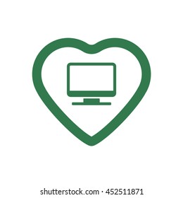  Heart  icon.Flat design.