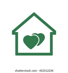  Heart  icon.Flat design.