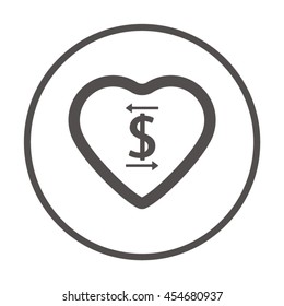  Heart  icon.Flat design.