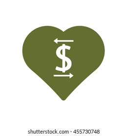  Heart  icon.Flat design.