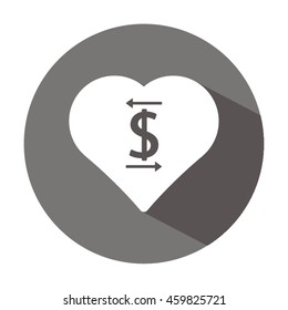  Heart  icon.Flat design.