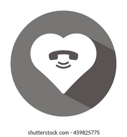  Heart  icon.Flat design.