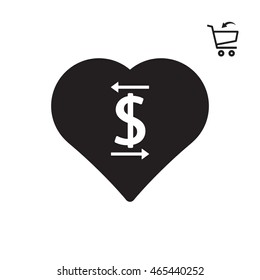  Heart  icon.Flat design.