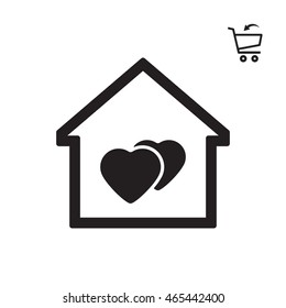  Heart  icon.Flat design.