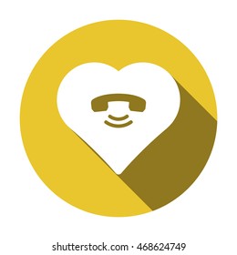  Heart  icon.Flat design.