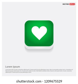 Heart IconGreen Web Button - Free vector icon