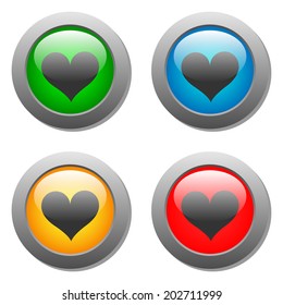 Heart icons buttons