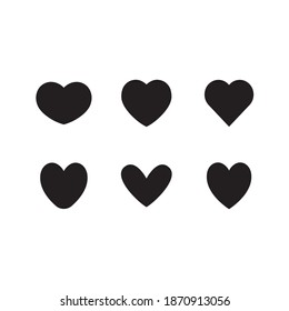 Kollektion von Herzsymbolen. Vektorgrafiken in Form von Herzen. Liebe , Fürsorge und Valentinstag Symbol.