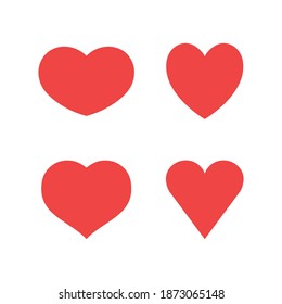 Heart icons collection. Vector designs in shape of hearts. Love , care and valentine's day symbol.