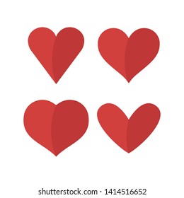Heart icons, concept of love. Hearts vector illustrations.