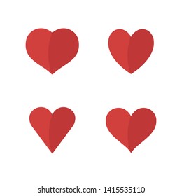 Heart icons, concept of love. Hearts vector illustrations.
