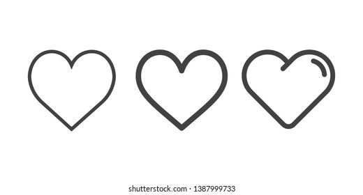 Heart icons, concept of love isolated on white