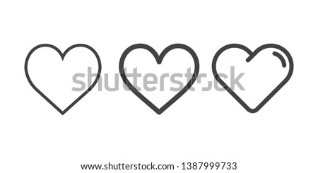 Heart icons, concept of love isolated on white