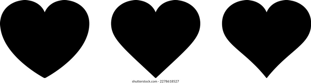 Heart icons as a concept of love and sympathy, flat design style