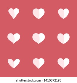 Heart icons. Flat style vector hearts illustration set. Love symbol collection.
