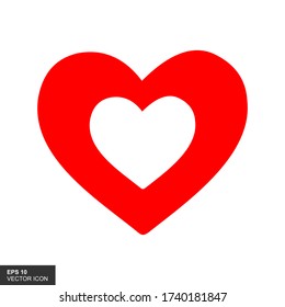 Heart icons. Heart illustration with hand drawn, line and flat style. For valentine and wedding. Vector.